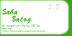 saba balog business card